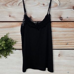 Black tank top with lace detailing